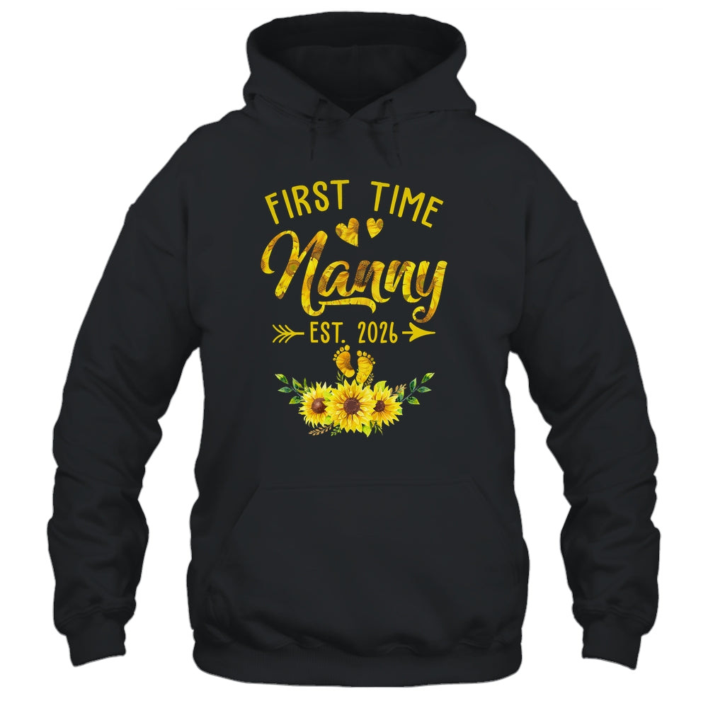 First Time Nanny Est 2026 Sunflower Promoted To Nanny Shirt & Tank Top | teecentury