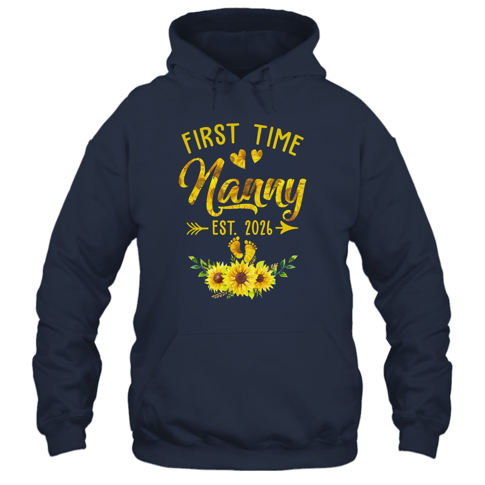 First Time Nanny Est 2026 Sunflower Promoted To Nanny Shirt & Tank Top | teecentury