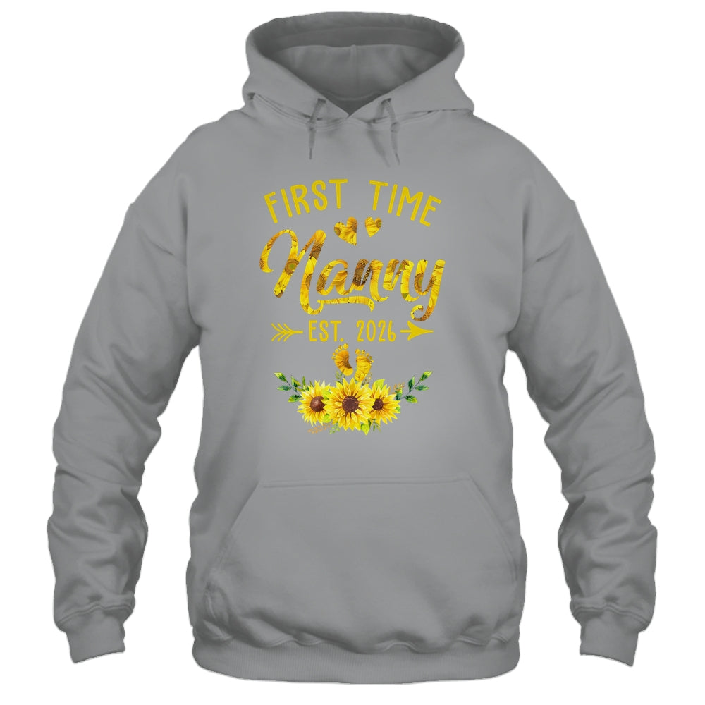 First Time Nanny Est 2026 Sunflower Promoted To Nanny Shirt & Tank Top | teecentury