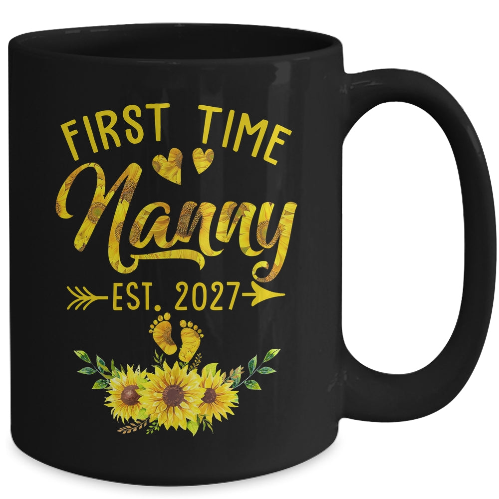 First Time Nanny Est 2027 Sunflower Promoted To Nanny Mug | teecentury