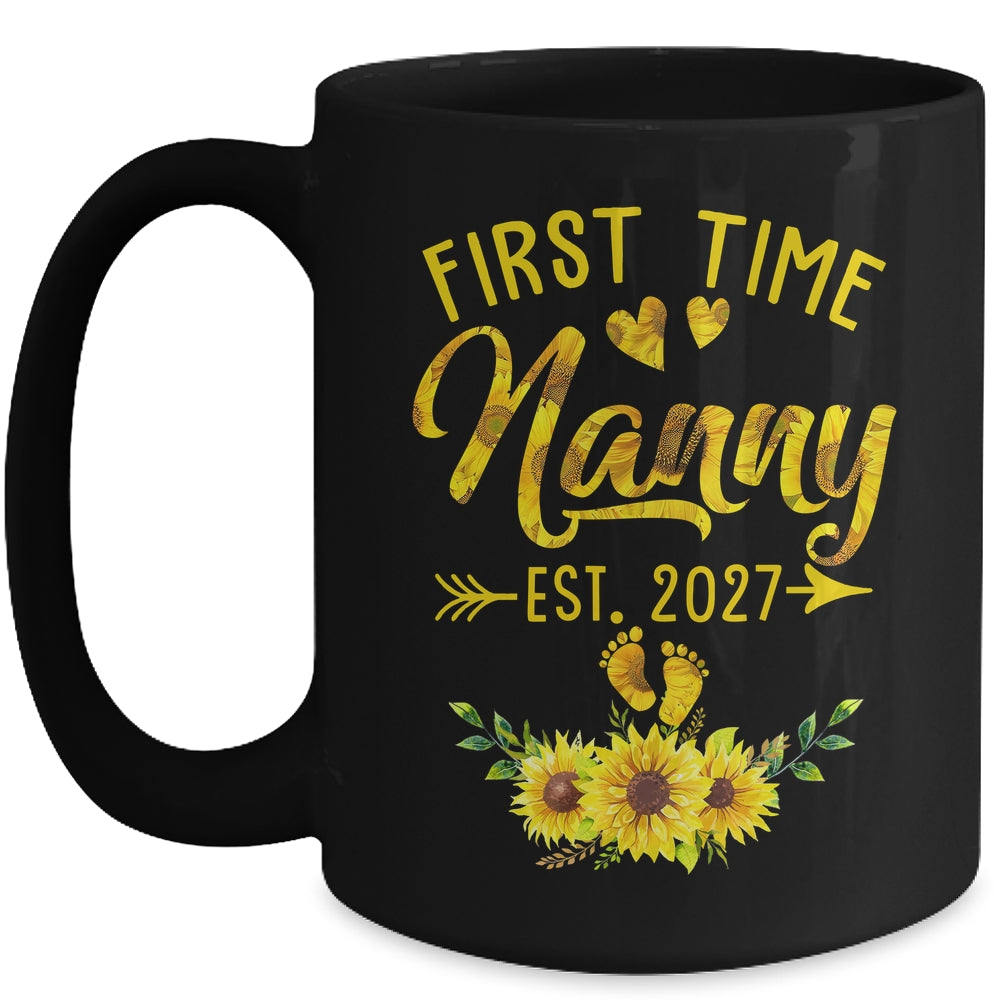 First Time Nanny Est 2027 Sunflower Promoted To Nanny Mug | teecentury