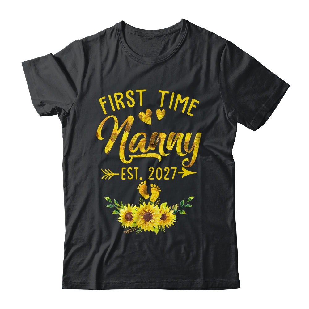 First Time Nanny Est 2027 Sunflower Promoted To Nanny Shirt & Tank Top | teecentury