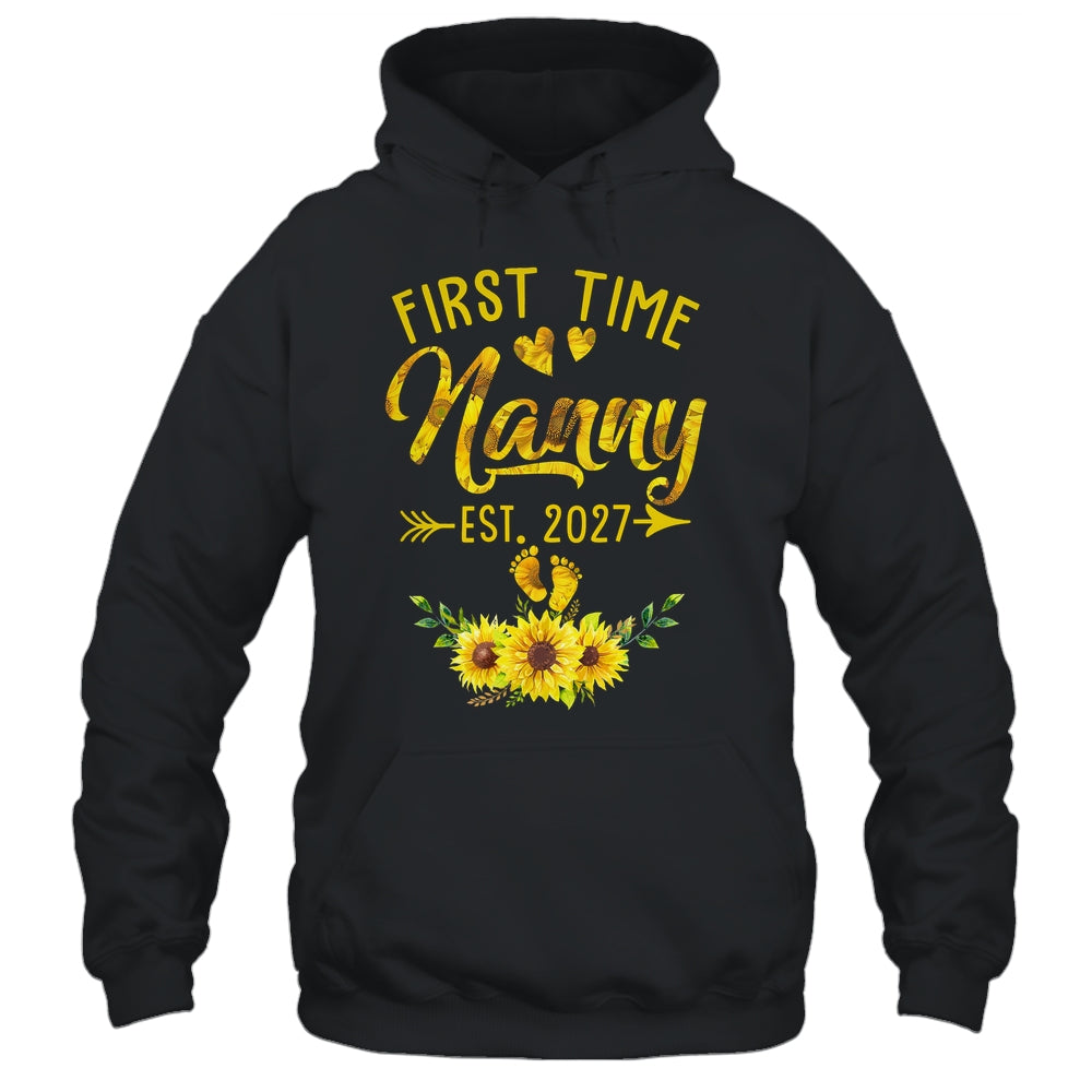 First Time Nanny Est 2027 Sunflower Promoted To Nanny Shirt & Tank Top | teecentury