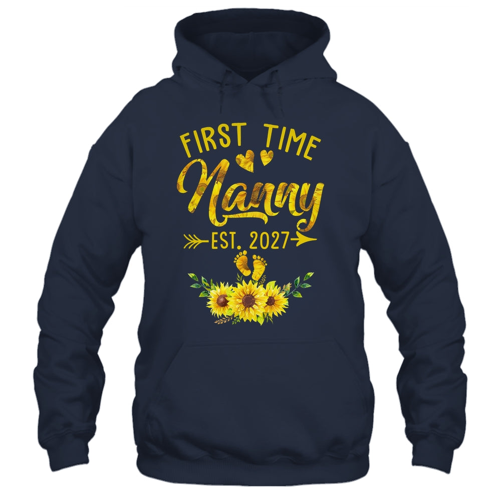 First Time Nanny Est 2027 Sunflower Promoted To Nanny Shirt & Tank Top | teecentury
