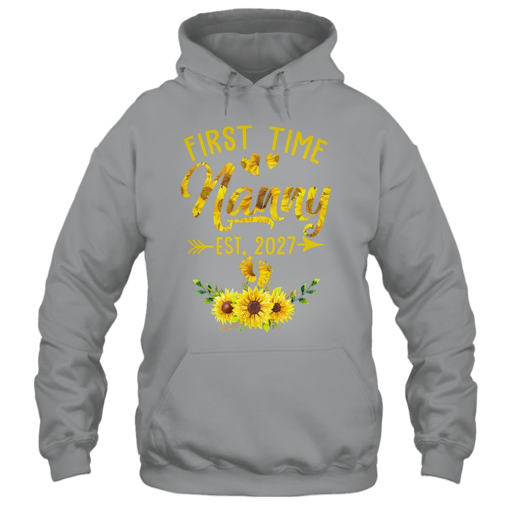 First Time Nanny Est 2027 Sunflower Promoted To Nanny Shirt & Tank Top | teecentury