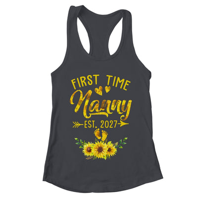 First Time Nanny Est 2027 Sunflower Promoted To Nanny Shirt & Tank Top | teecentury