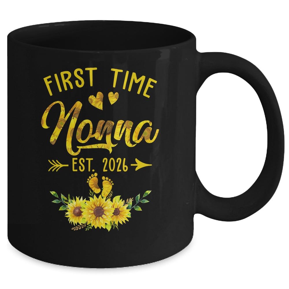 First Time Nonna Est 2026 Sunflower Promoted To Nonna Mug | teecentury