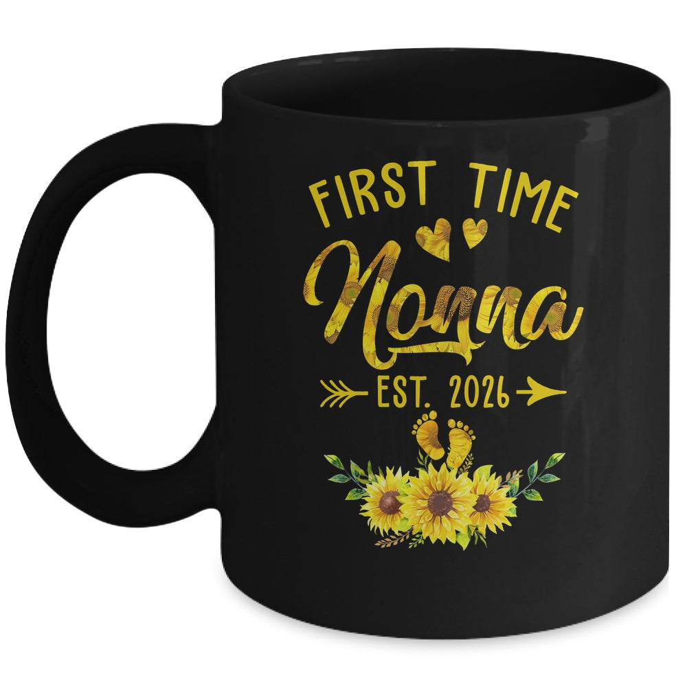 First Time Nonna Est 2026 Sunflower Promoted To Nonna Mug | teecentury