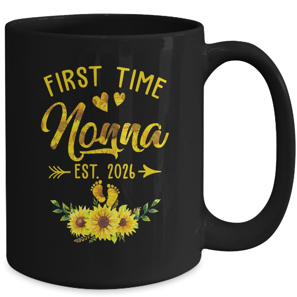 First Time Nonna Est 2026 Sunflower Promoted To Nonna Mug | teecentury