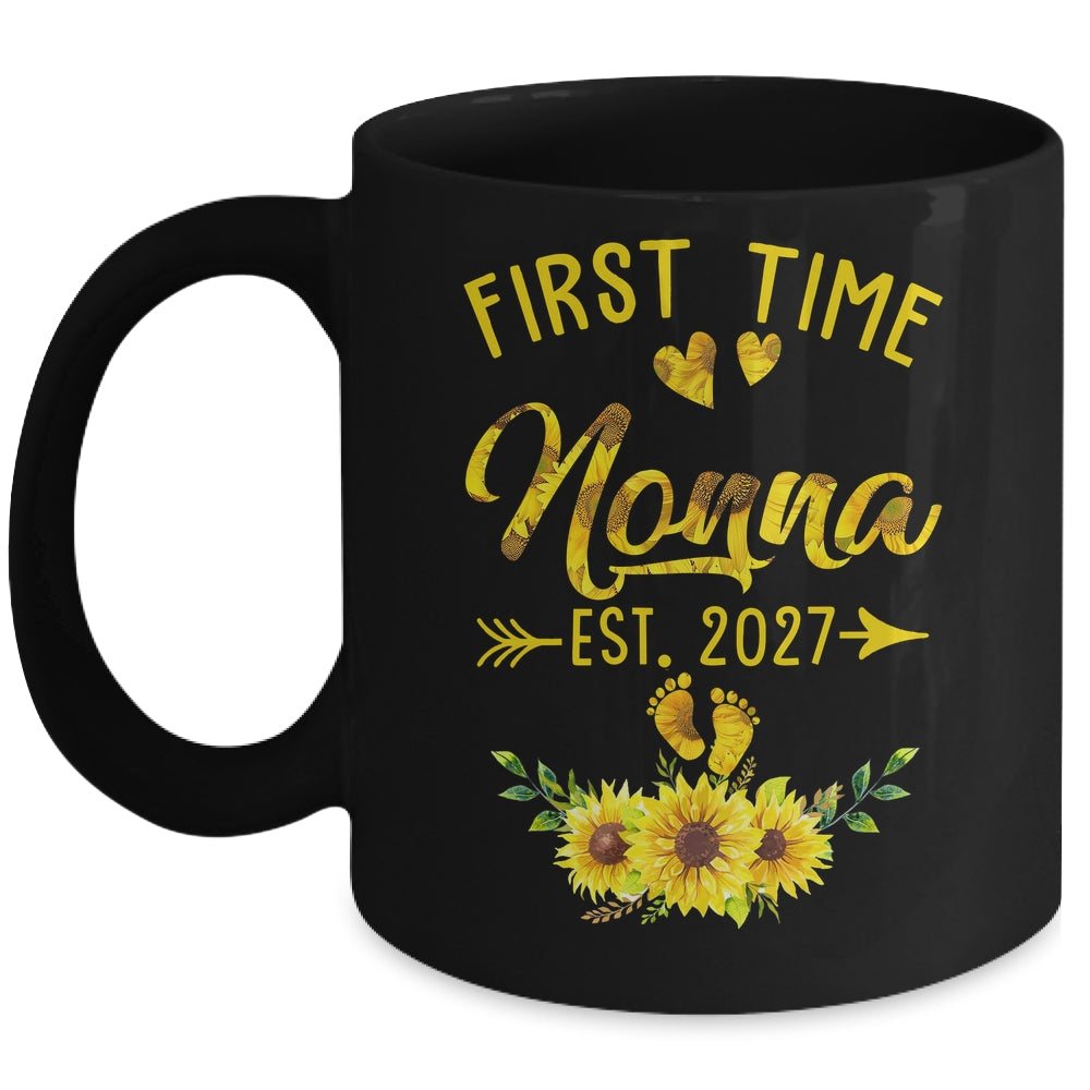 First Time Nonna Est 2027 Sunflower Promoted To Nonna Mug | teecentury