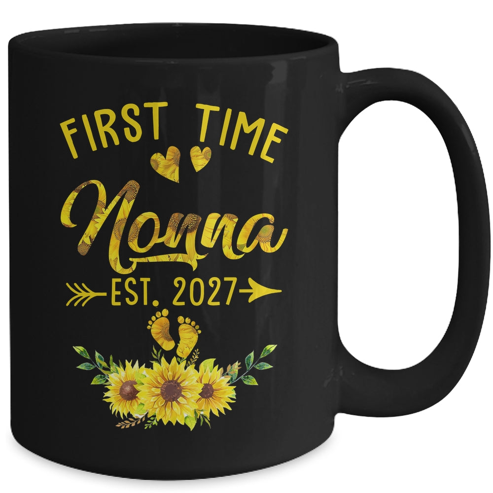 First Time Nonna Est 2027 Sunflower Promoted To Nonna Mug | teecentury
