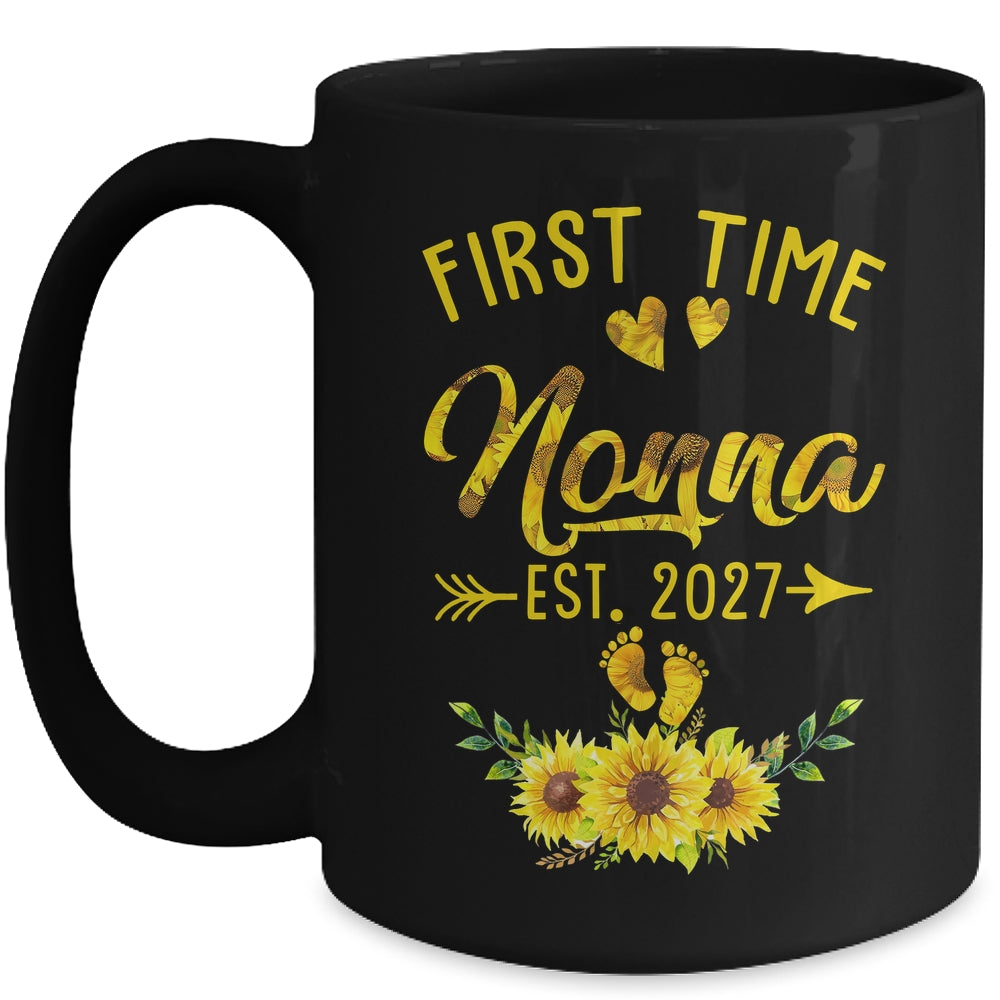 First Time Nonna Est 2027 Sunflower Promoted To Nonna Mug | teecentury