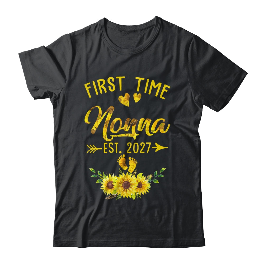 First Time Nonna Est 2027 Sunflower Promoted To Nonna Shirt & Tank Top | teecentury