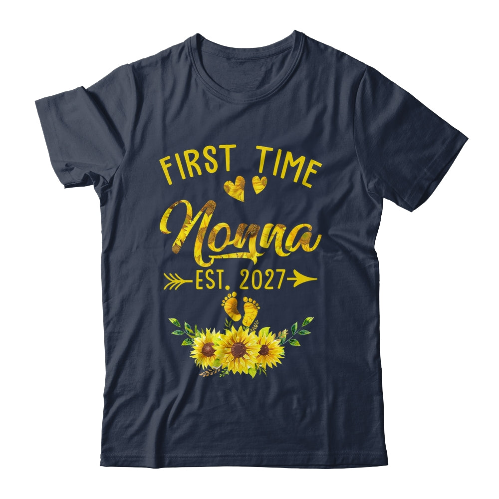 First Time Nonna Est 2027 Sunflower Promoted To Nonna Shirt & Tank Top | teecentury