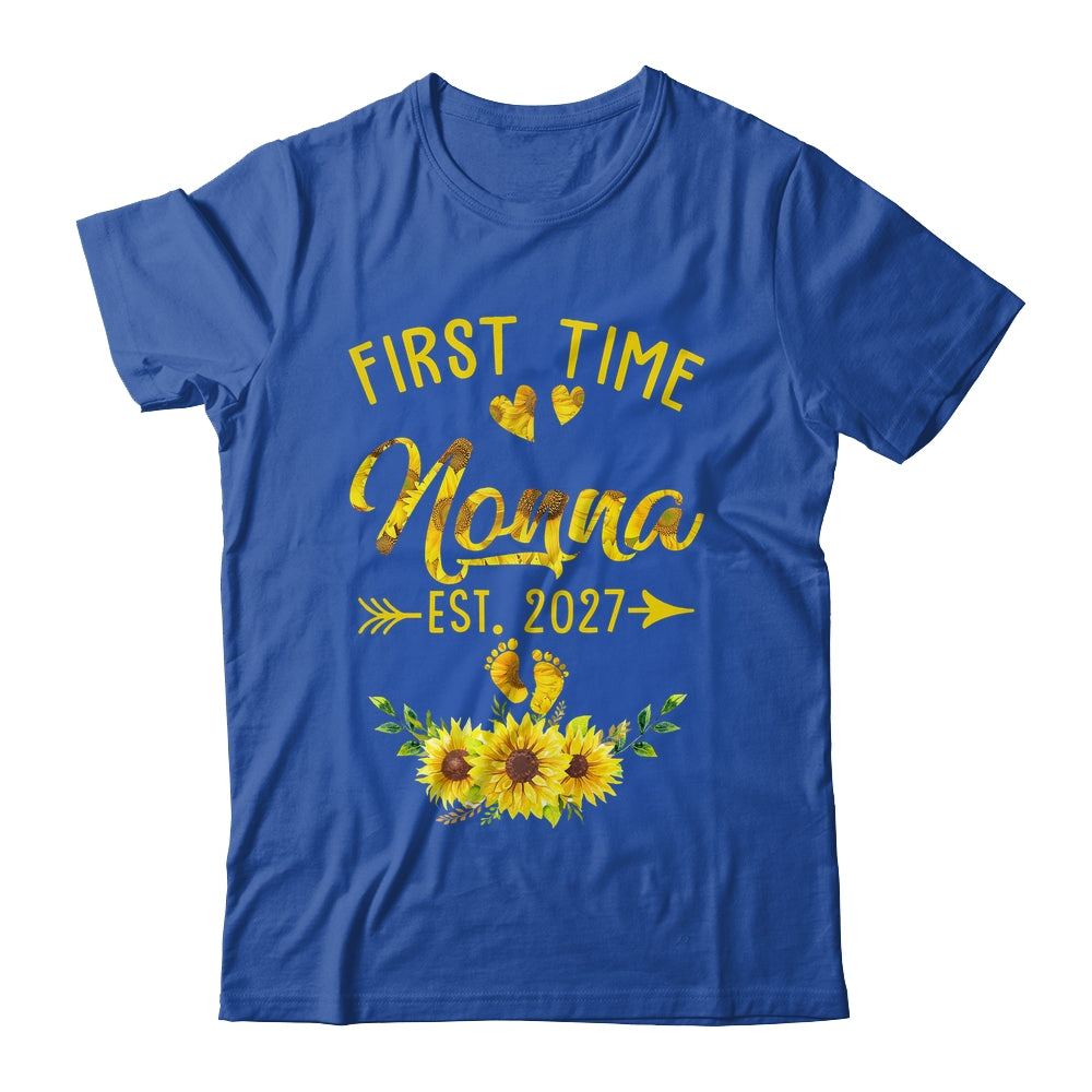 First Time Nonna Est 2027 Sunflower Promoted To Nonna Shirt & Tank Top | teecentury