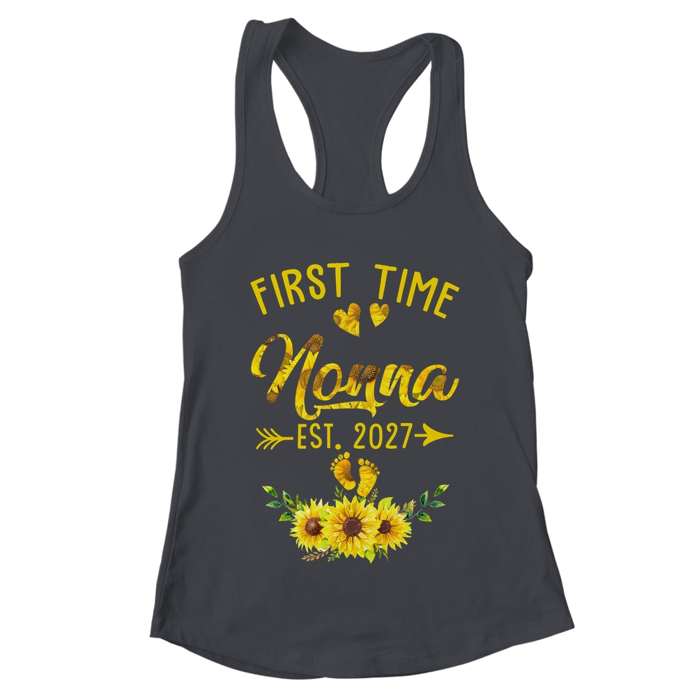 First Time Nonna Est 2027 Sunflower Promoted To Nonna Shirt & Tank Top | teecentury