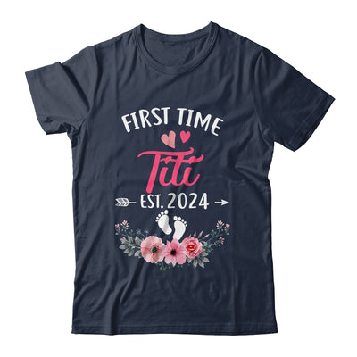 First Time Titi Promoted To Titi Est 2024 Mothers Day Shirt & Tank Top | teecentury