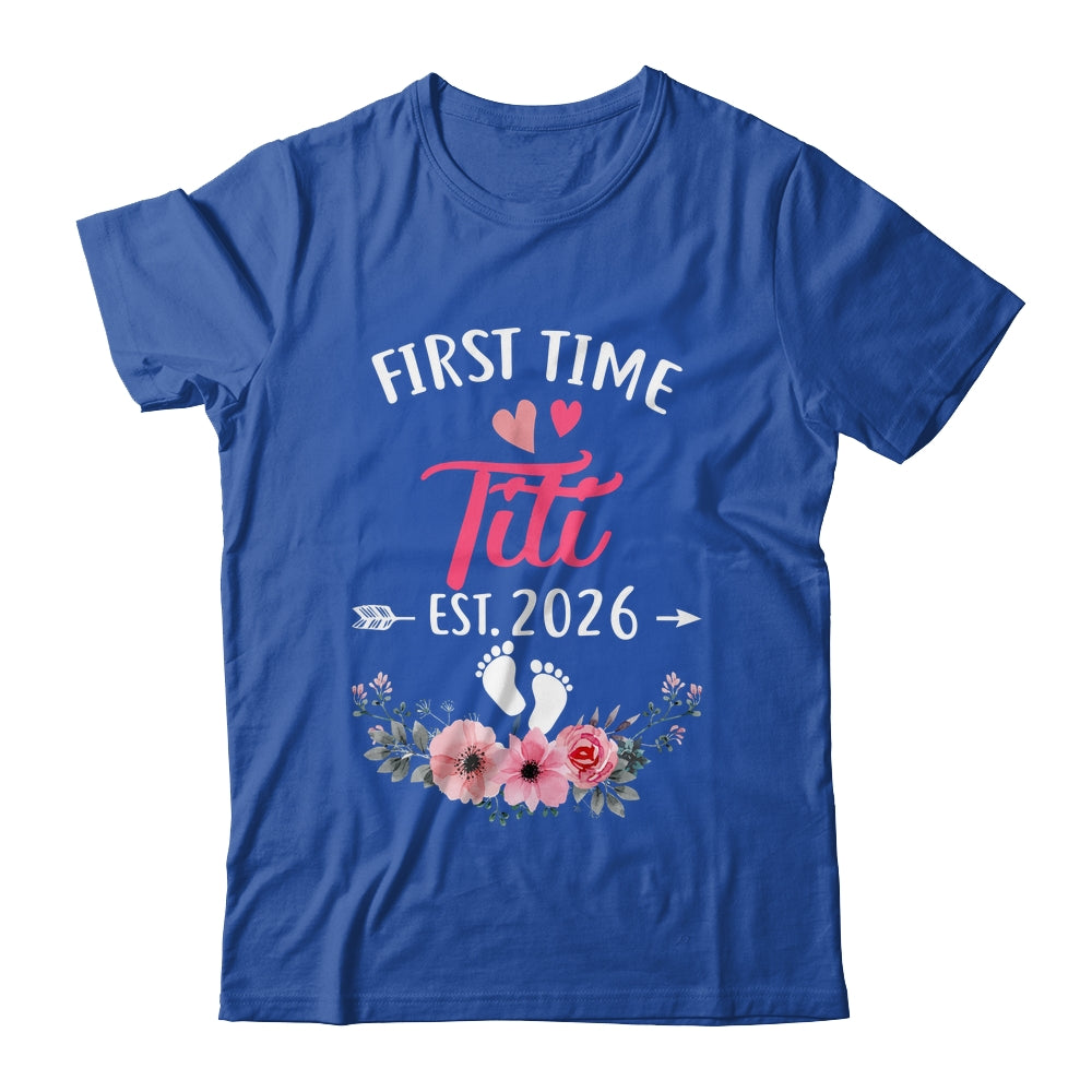 First Time Titi Promoted To Titi Est 2027 Mothers Day Shirt & Tank Top | teecentury