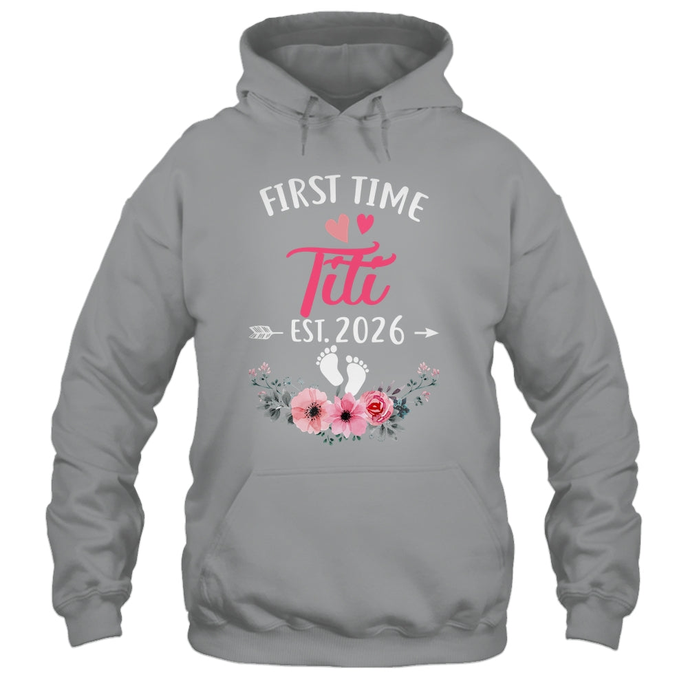 First Time Titi Promoted To Titi Est 2027 Mothers Day Shirt & Tank Top | teecentury