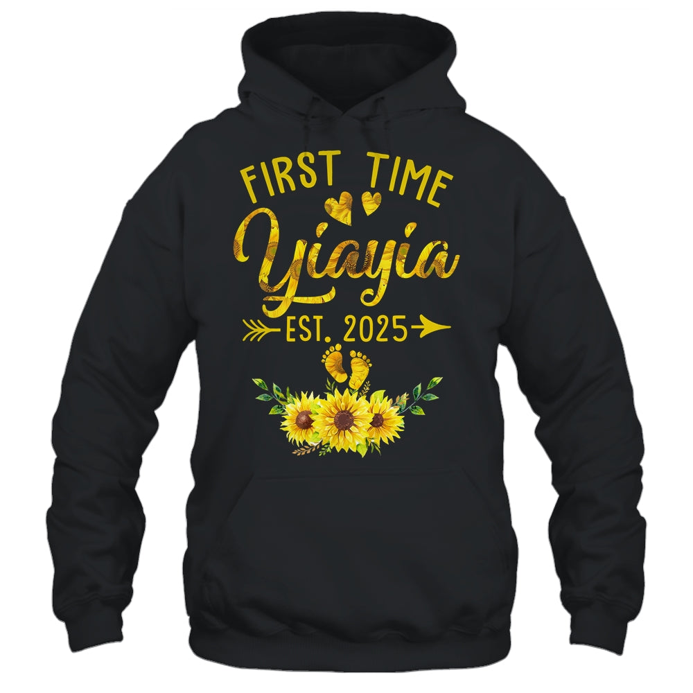 First Time Yiayia Est 2025 Sunflower Promoted To Yiayia Shirt & Tank Top | teecentury