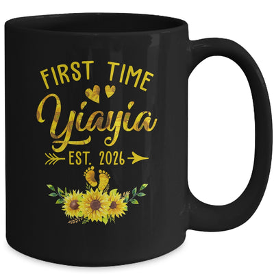 First Time Yiayia Est 2026 Sunflower Promoted To Yiayia Mug | teecentury