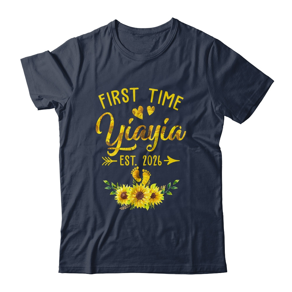 First Time Yiayia Est 2026 Sunflower Promoted To Yiayia Shirt & Tank Top | teecentury
