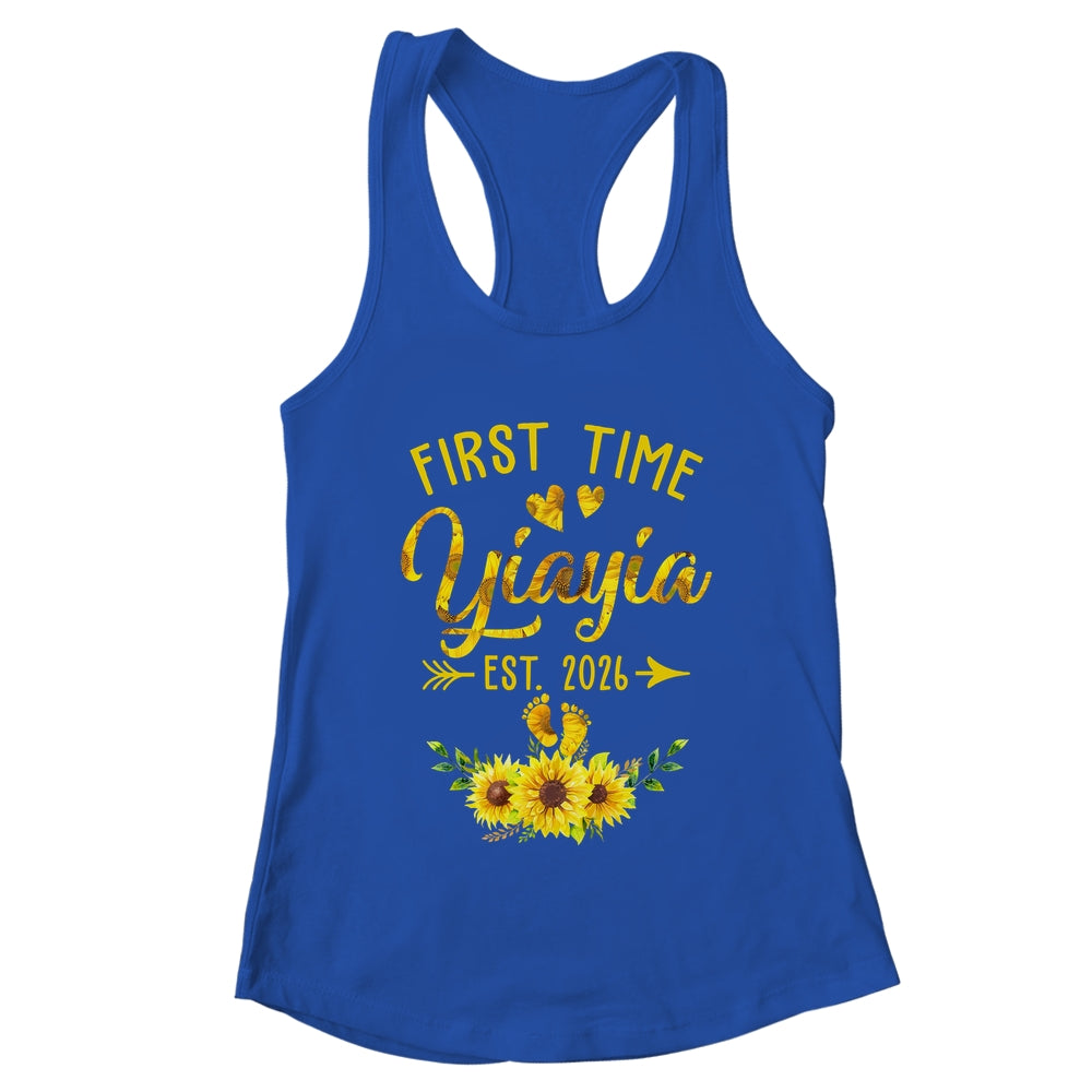 First Time Yiayia Est 2026 Sunflower Promoted To Yiayia Shirt & Tank Top | teecentury