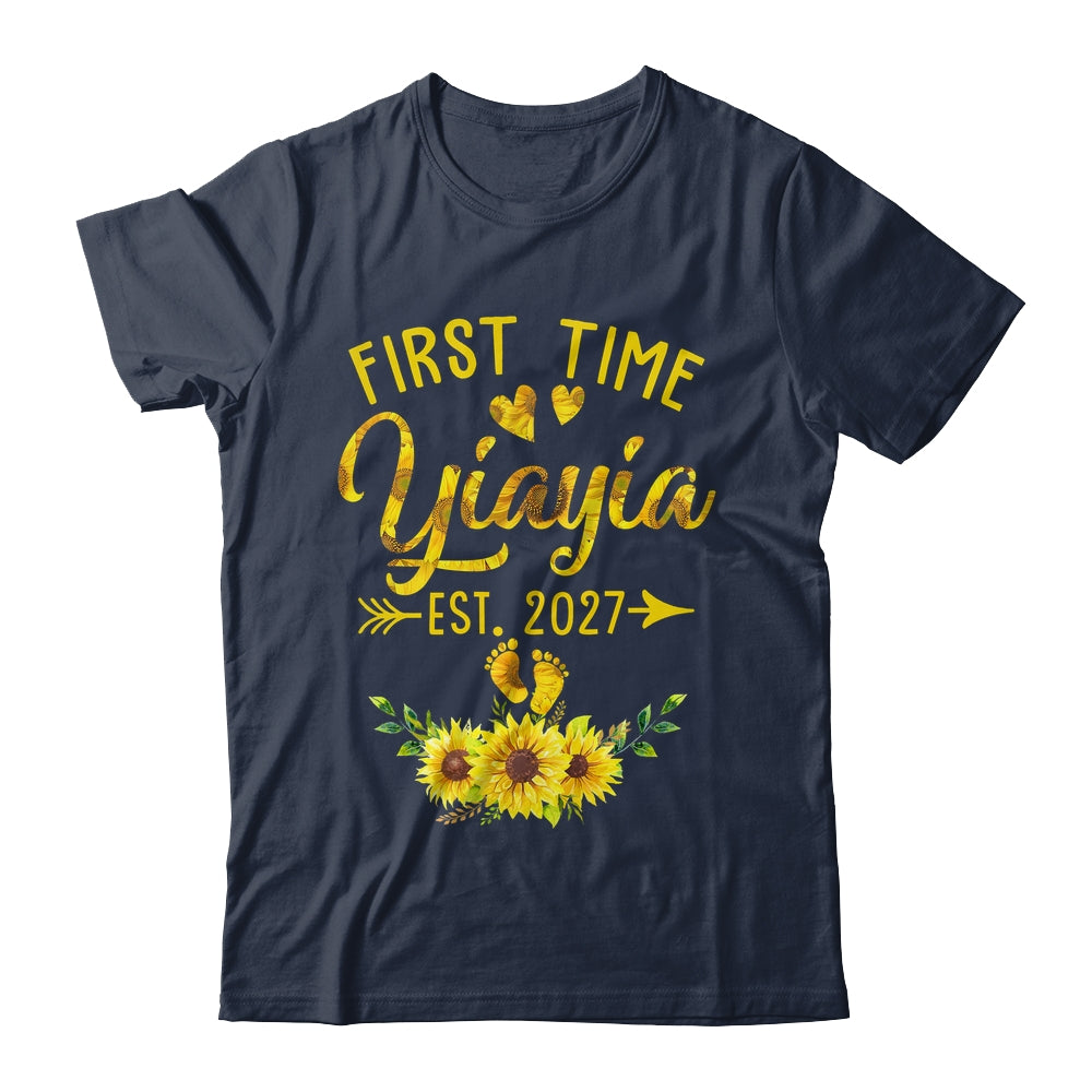 First Time Yiayia Est 2027 Sunflower Promoted To Yiayia Shirt & Tank Top | teecentury