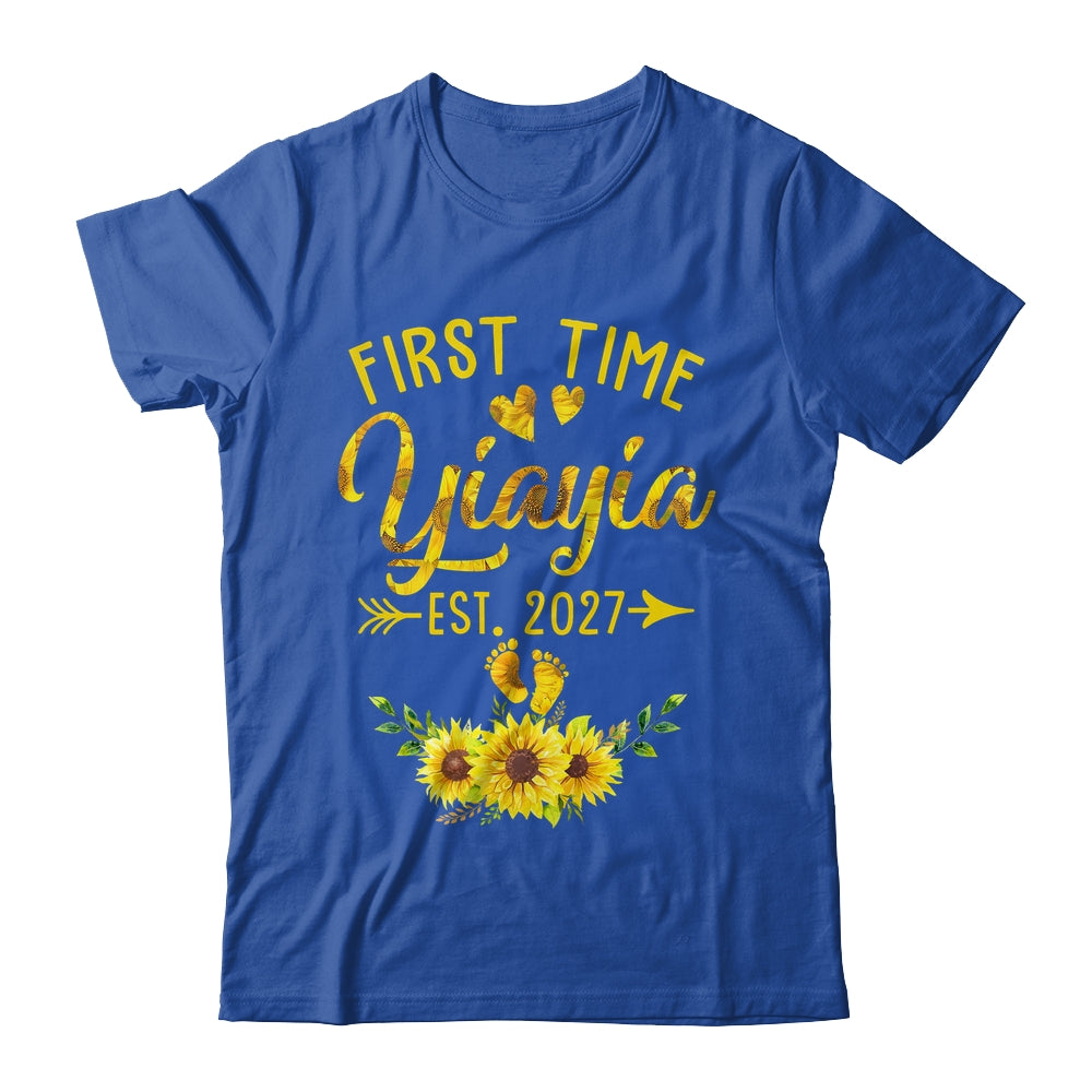 First Time Yiayia Est 2027 Sunflower Promoted To Yiayia Shirt & Tank Top | teecentury