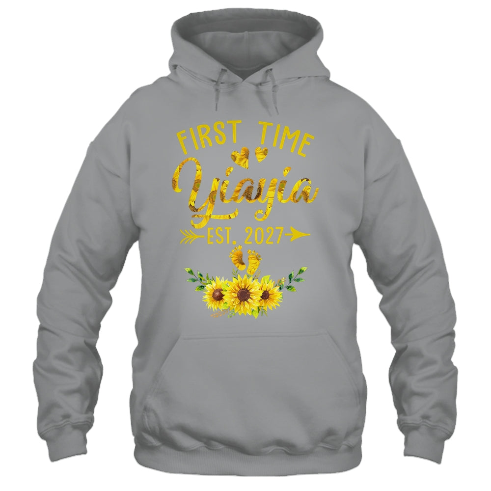 First Time Yiayia Est 2027 Sunflower Promoted To Yiayia Shirt & Tank Top | teecentury