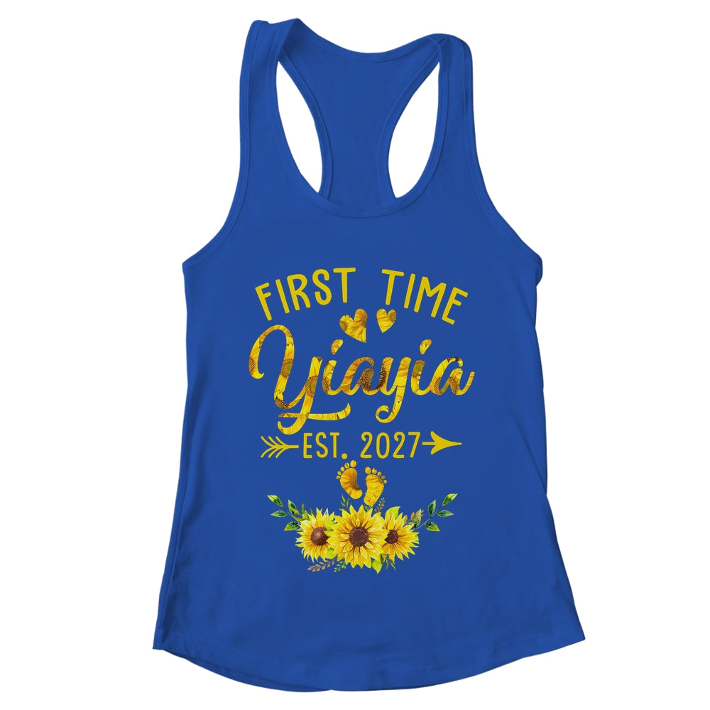 First Time Yiayia Est 2027 Sunflower Promoted To Yiayia Shirt & Tank Top | teecentury