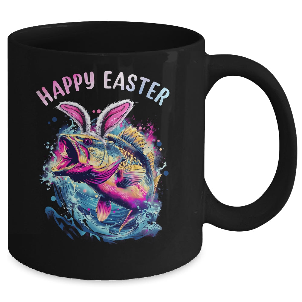 Fisherman Bunny Ears Funny Fish Easter Holiday Eggs Fishing Mug | teecentury