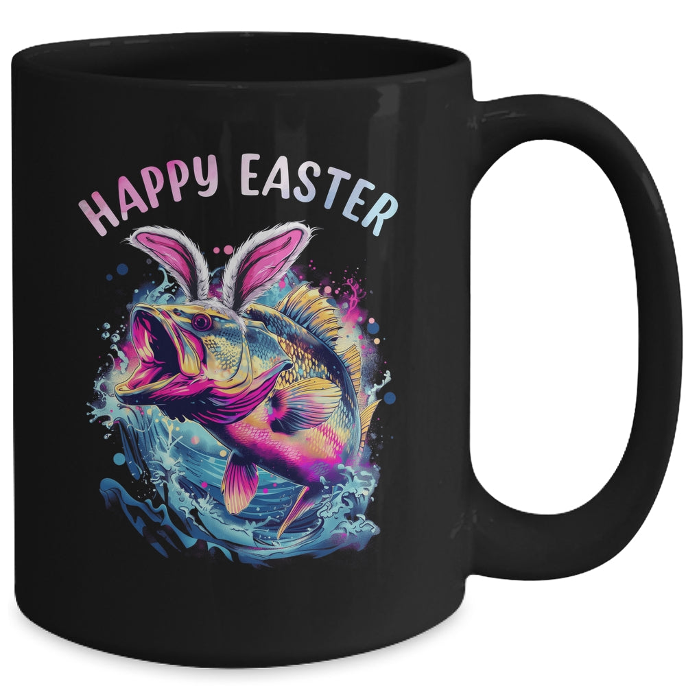 Fisherman Bunny Ears Funny Fish Easter Holiday Eggs Fishing Mug | teecentury