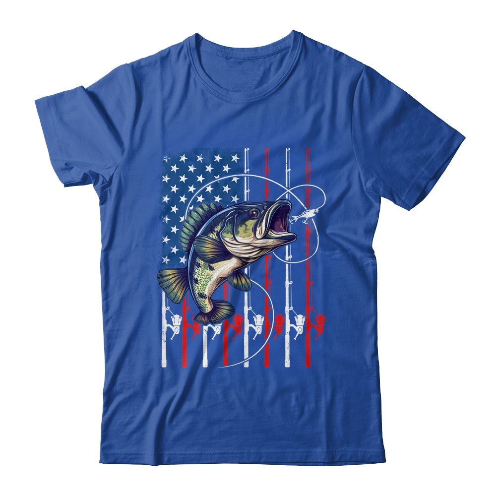 Fishing Art For Men Women American Flag USA Fishing Lover Shirt & Hoodie | teecentury