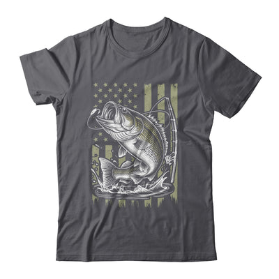 Fishing Camo Bass Fish American Flag Boy Men Fisherman Shirt & Hoodie | teecentury