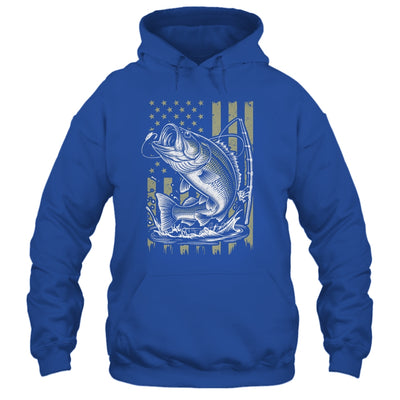 Fishing Camo Bass Fish American Flag Boy Men Fisherman Shirt & Hoodie | teecentury