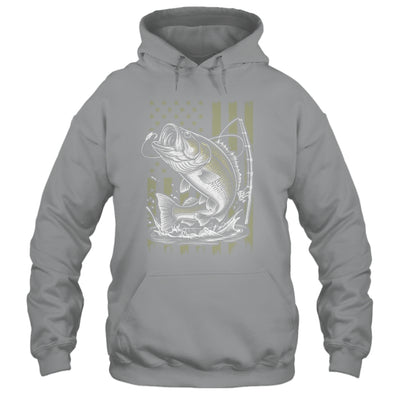 Fishing Camo Bass Fish American Flag Boy Men Fisherman Shirt & Hoodie | teecentury