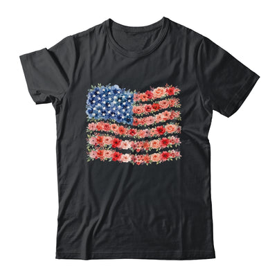 Floral American Flag Flowers Wildflowers 4Th Of July Shirt & Tank Top | teecentury