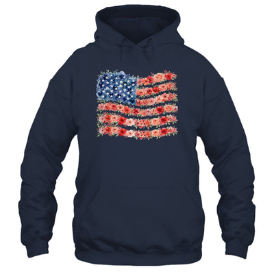 Floral American Flag Flowers Wildflowers 4Th Of July Shirt & Tank Top | teecentury
