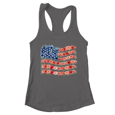 Floral American Flag Flowers Wildflowers 4Th Of July Shirt & Tank Top | teecentury