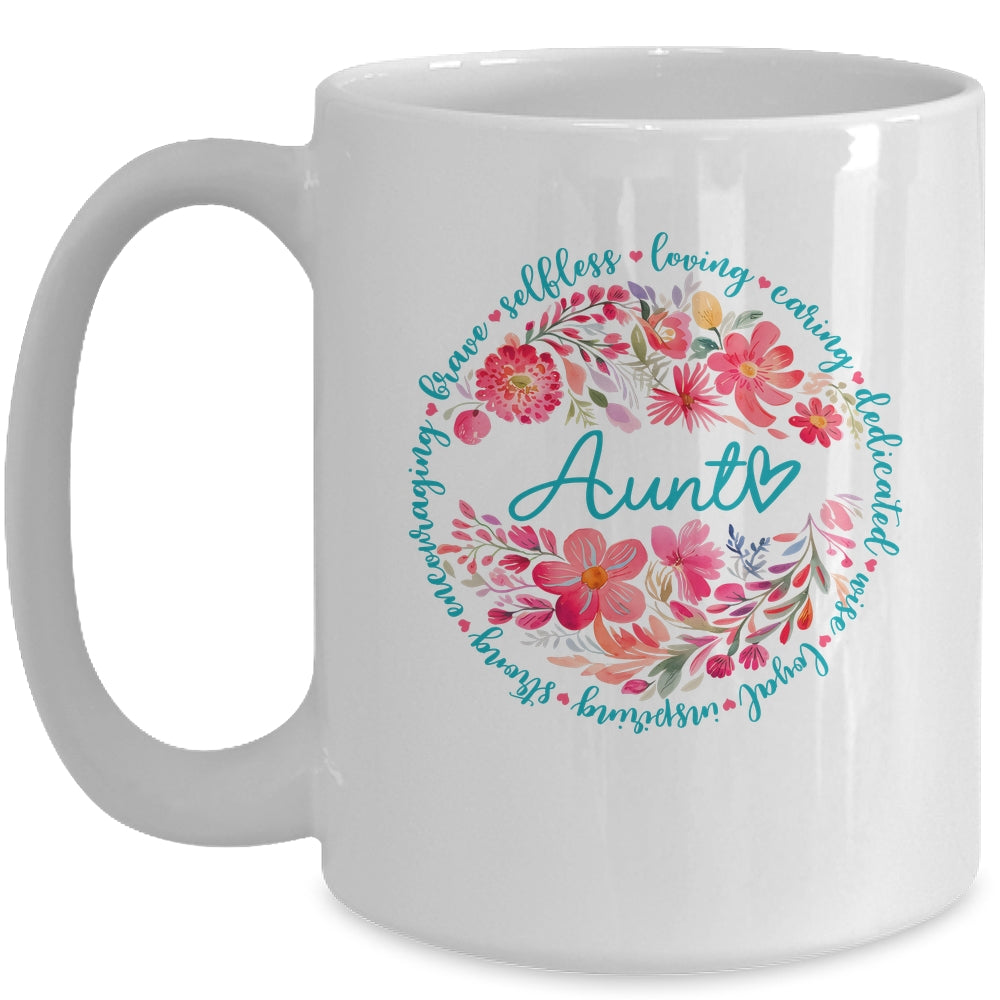 Floral Aunt Mothers Day Gardener Cute Wildflowers Women Mug | teecentury