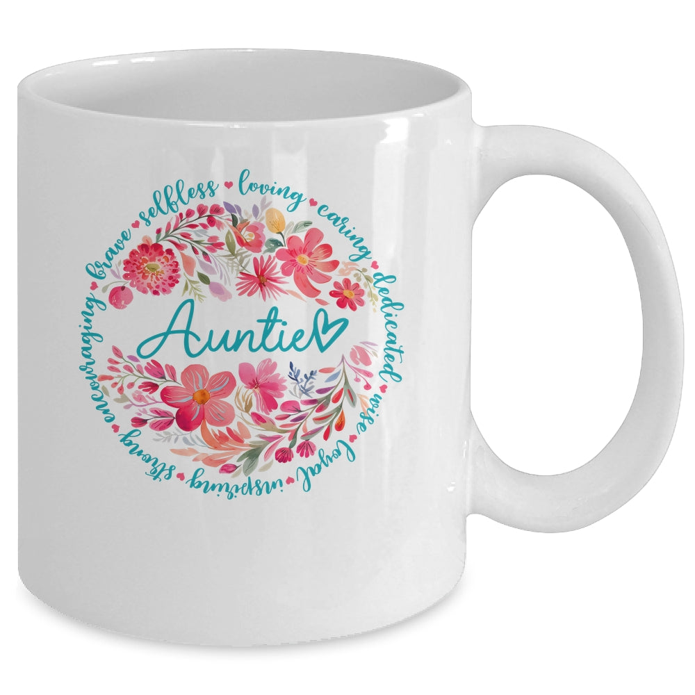 Floral Auntie Mothers Day Gardener Cute Wildflowers Women Mug | teecentury