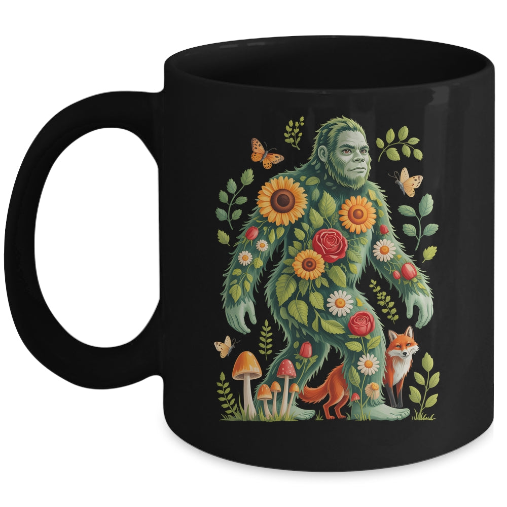 Floral Bigfoot Cottagecore Botanical Nature Lover Fairycore Mug | teecentury