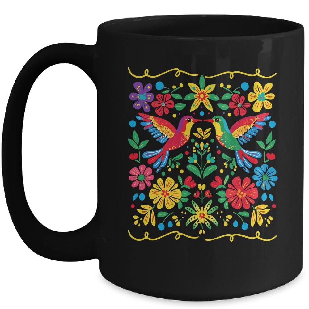 Floral Bird Otomi Mexican Style Mexicano Mexicana Mug | teecentury
