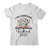 Floral Book A New Chapter Begins Retired 2025 Teacher Retirement Shirt & Tank Top | teecentury