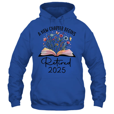 Floral Book A New Chapter Begins Retired 2025 Teacher Retirement Shirt & Tank Top | teecentury