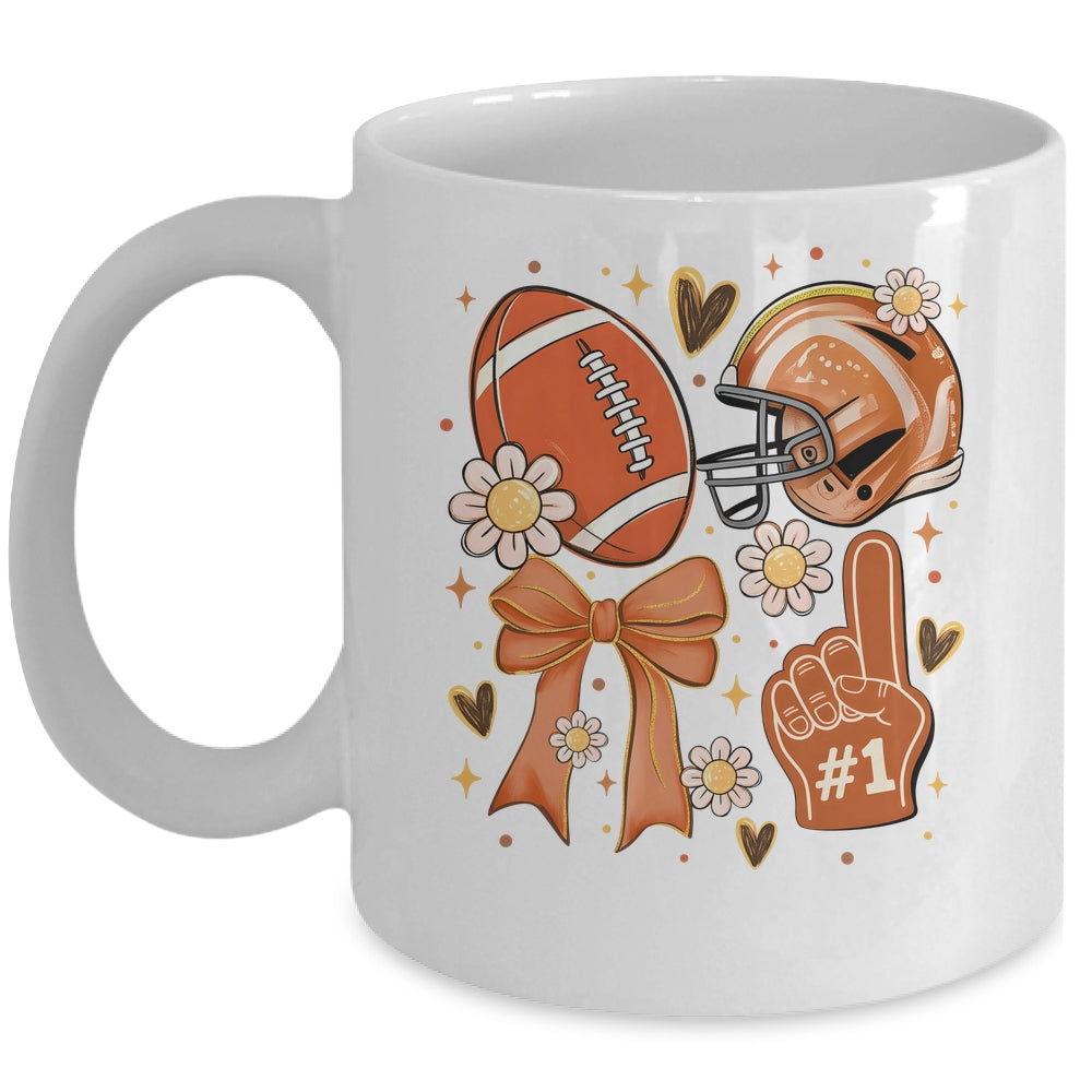 Floral Football Coquette Game Day Football Mama Mom Women Mug | teecentury