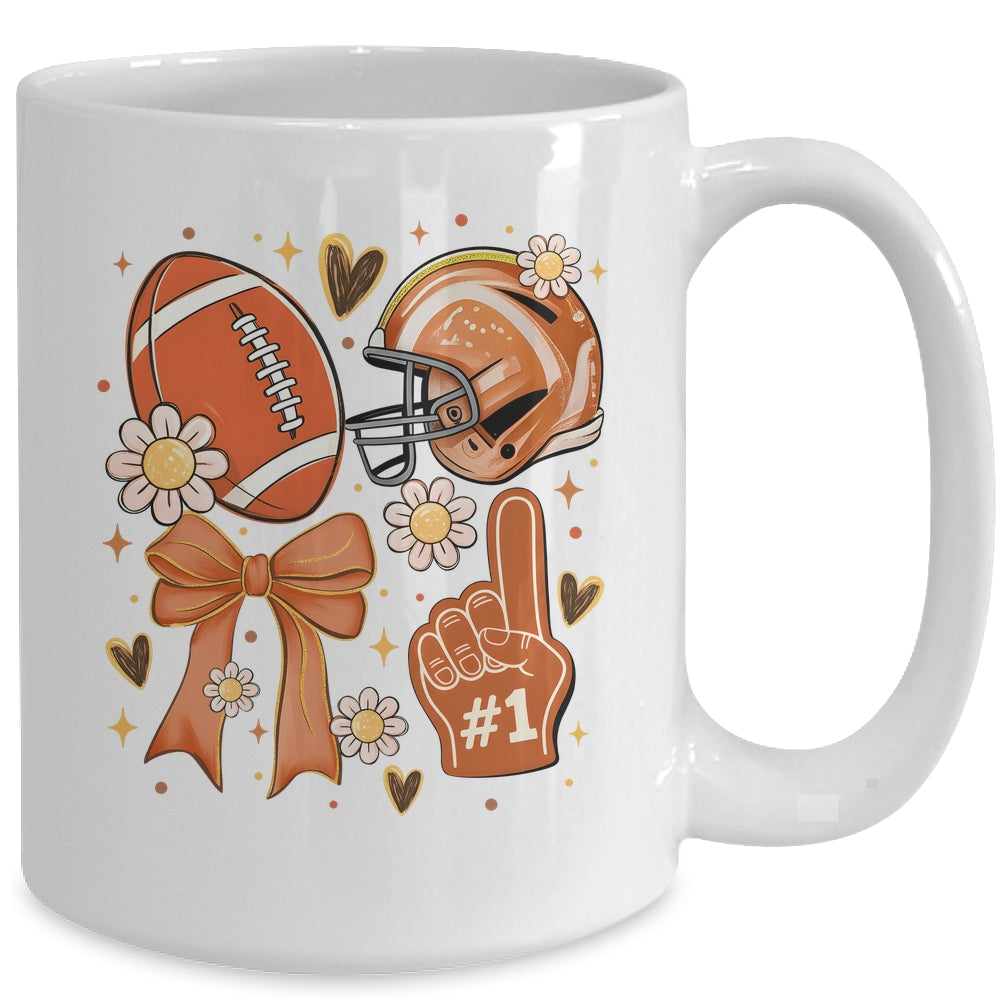 Floral Football Coquette Game Day Football Mama Mom Women Mug | teecentury