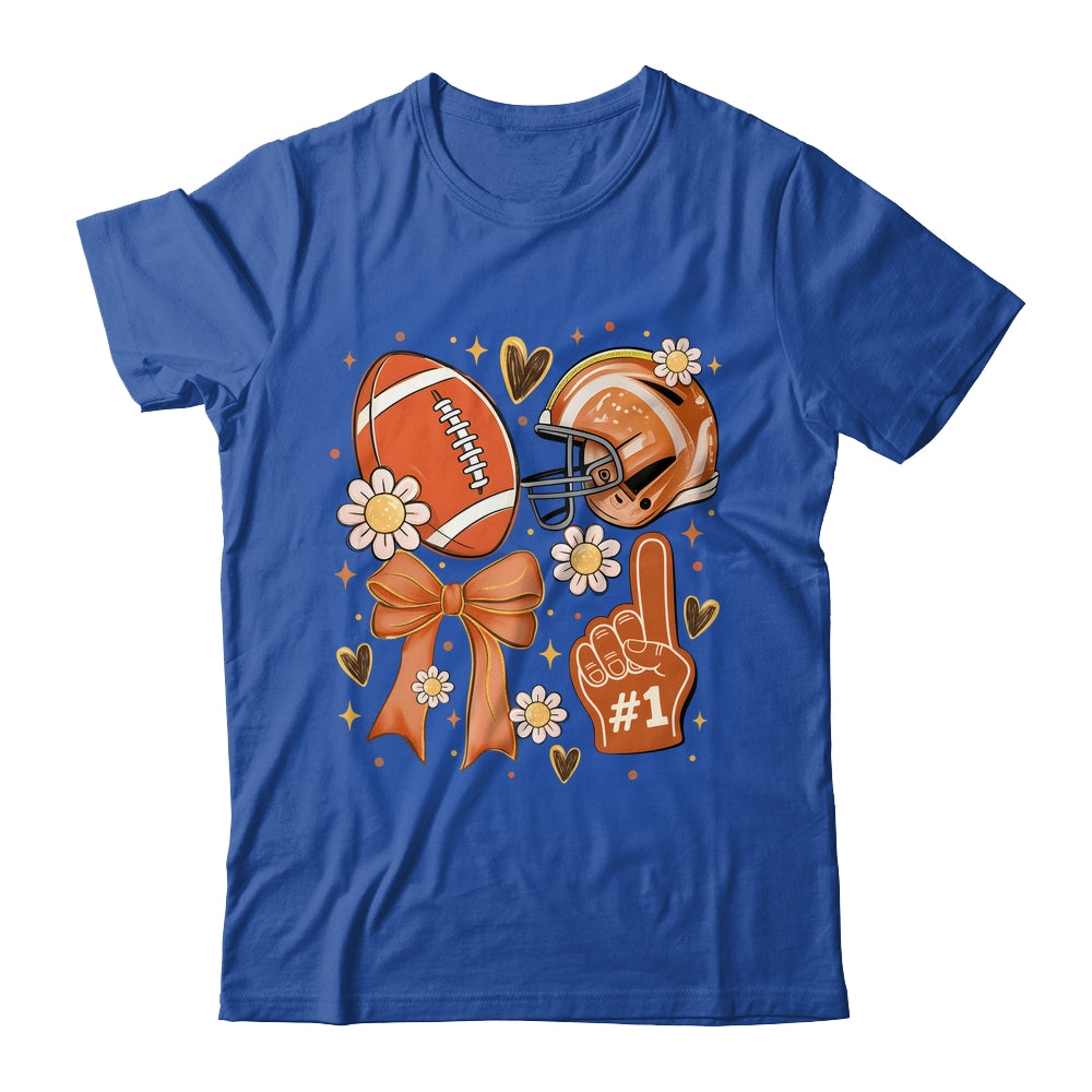 Floral Football Coquette Game Day Football Mama Mom Women Shirt & Tank Top | teecentury