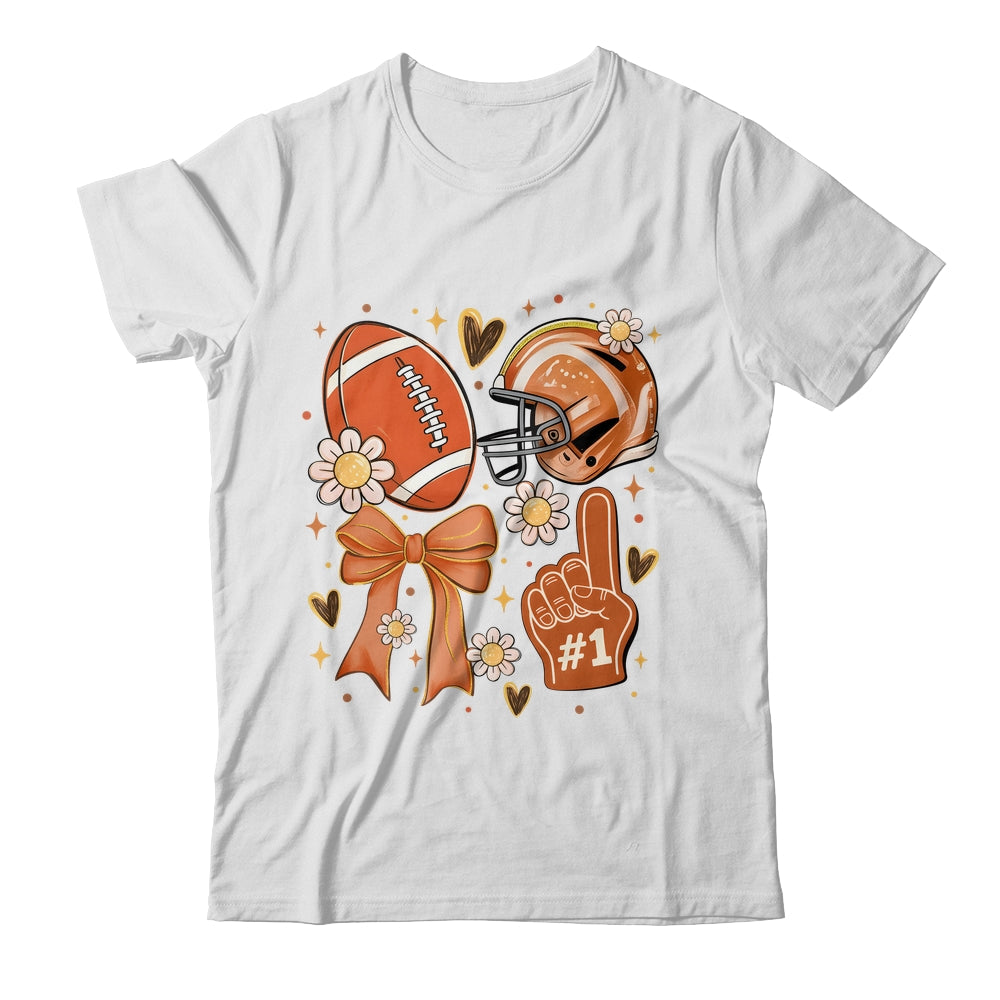 Floral Football Coquette Game Day Football Mama Mom Women Shirt & Tank Top | teecentury